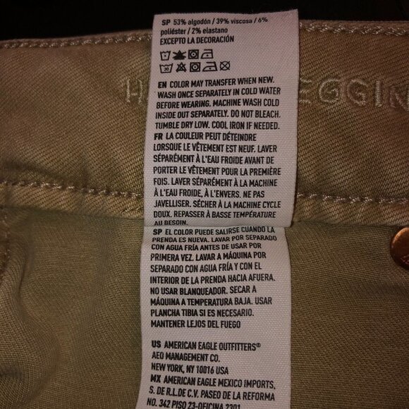 American Eagle Outfitters Womens Medium Tan High Rise Crop Jean Jegging Sz M - Picture 12 of 13